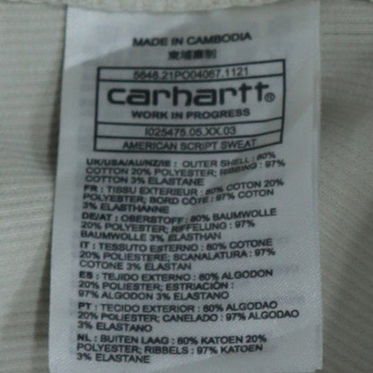 Carhartt Men's White Crew Neck Logo Sweatshirt Size M