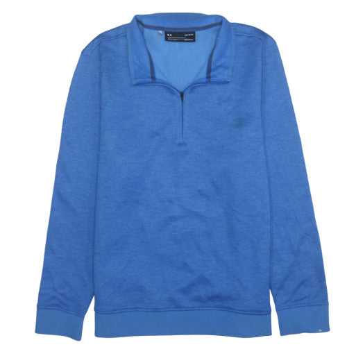 Under Armour Men's Blue 1/2 Zip ColdGear Sweatshirt L Relaxed Fit