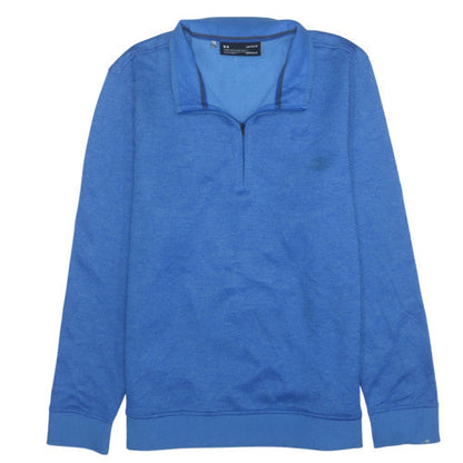 Under Armour Men's Blue 1/2 Zip ColdGear Sweatshirt L Relaxed Fit