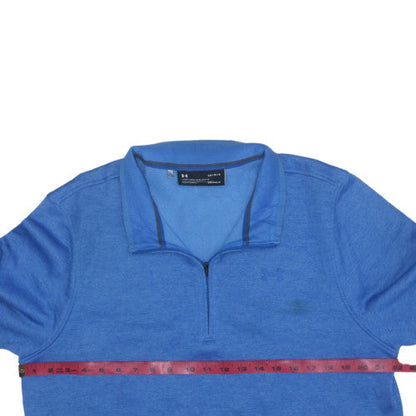 Under Armour Men's Blue 1/2 Zip ColdGear Sweatshirt L Relaxed Fit