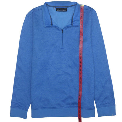 Under Armour Men's Blue 1/2 Zip ColdGear Sweatshirt L Relaxed Fit
