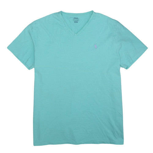 Polo Ralph Lauren Men's Aqua Blue V-Neck Cotton T-Shirt XL