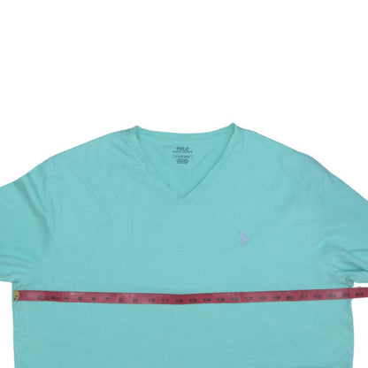 Polo Ralph Lauren Men's Aqua Blue V-Neck Cotton T-Shirt XL