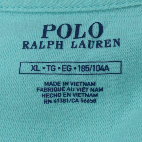 Polo Ralph Lauren Men's Aqua Blue V-Neck Cotton T-Shirt XL