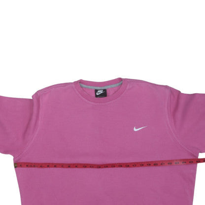 Nike Women Pink Crew Neck Pullover Sweatshirt XL Cotton Blend