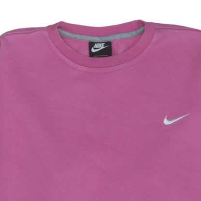 Nike Women Pink Crew Neck Pullover Sweatshirt XL Cotton Blend