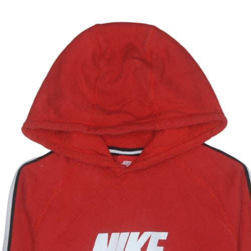 Nike Men's Red Pullover Hoodie M Cotton Graphic Logo Sportswear