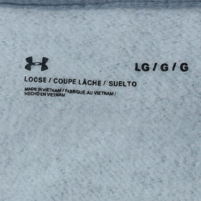 Under Armour Mens Grey Full Zip Hoodie Size L Loose Fit Fleece Sweatshirt