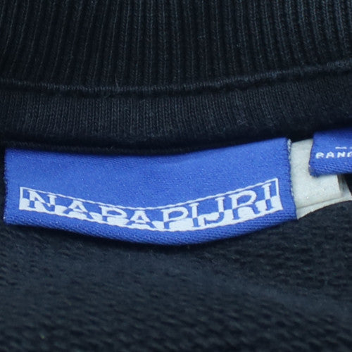 Napapijri Men's Black Logo Pullover Sweatshirt Size L
