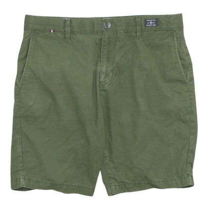 Tommy Hilfiger Boys Green Chino Shorts Size 31 Regular Fit Summer Casual