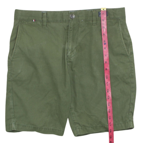 Tommy Hilfiger Boys Green Chino Shorts Size 31 Regular Fit Summer Casual