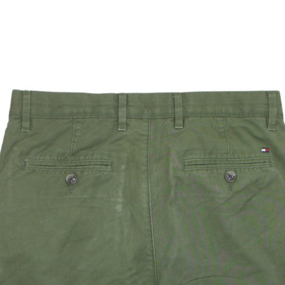 Tommy Hilfiger Boys Green Chino Shorts Size 31 Regular Fit Summer Casual