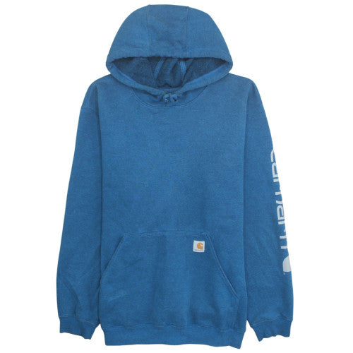 Carhartt Men's Blue XL Pullover Hoodie Relaxed Fit Logo Heavyweight