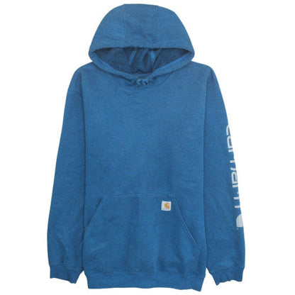 Carhartt Men's Blue XL Pullover Hoodie Relaxed Fit Logo Heavyweight