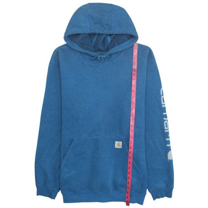 Carhartt Men's Blue XL Pullover Hoodie Relaxed Fit Logo Heavyweight