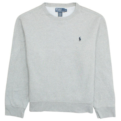 Ralph Lauren Men's Grey Cotton Crew Neck Pullover Sweatshirt L