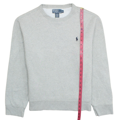 Ralph Lauren Men's Grey Cotton Crew Neck Pullover Sweatshirt L