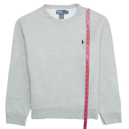 Ralph Lauren Men's Grey Cotton Crew Neck Pullover Sweatshirt L