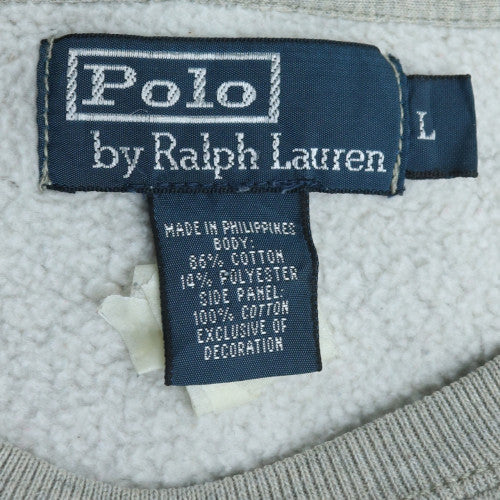 Ralph Lauren Men's Grey Cotton Crew Neck Pullover Sweatshirt L
