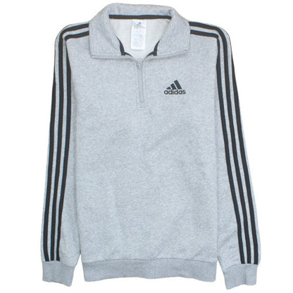 Adidas Men's Grey XS 1/4 Zip Fleece Sweatshirt Sports Top