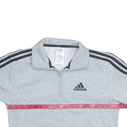 Adidas Men's Grey XS 1/4 Zip Fleece Sweatshirt Sports Top