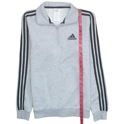 Adidas Men's Grey XS 1/4 Zip Fleece Sweatshirt Sports Top