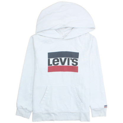 Levi's Men's White Pullover Hoodie M Graphic Logo Sweatshirt