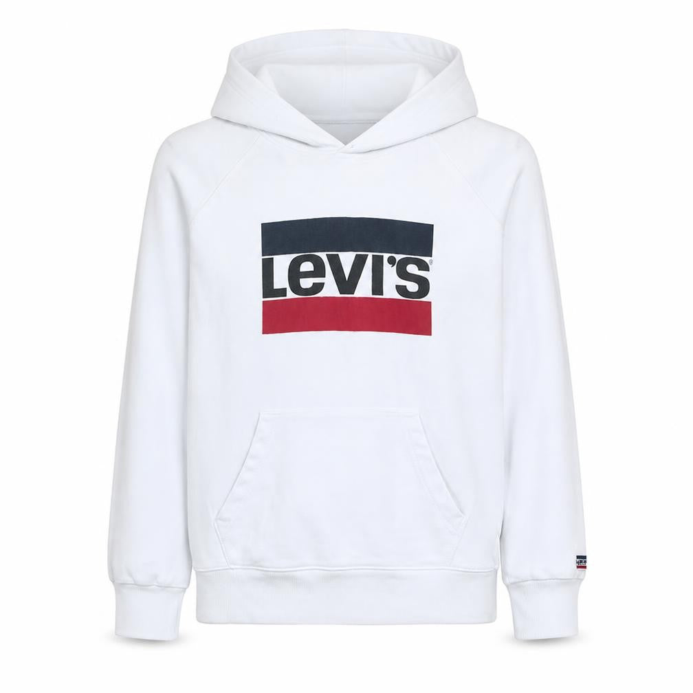 Levi's Men's White Pullover Hoodie M Graphic Logo Sweatshirt
