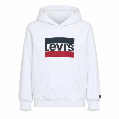 Levi's Men's White Pullover Hoodie M Graphic Logo Sweatshirt