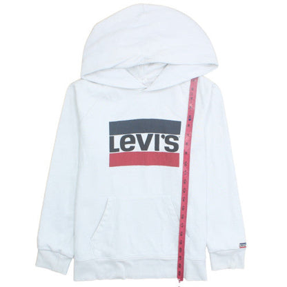 Levi's Men's White Pullover Hoodie M Graphic Logo Sweatshirt