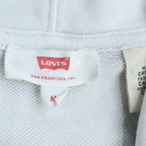 Levi's Men's White Pullover Hoodie M Graphic Logo Sweatshirt