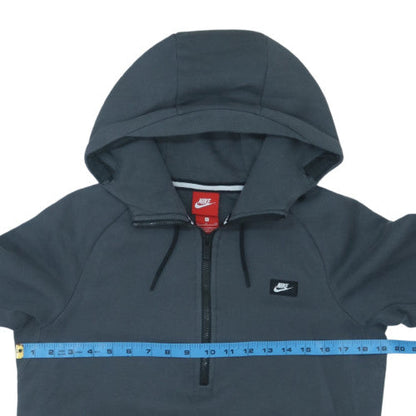 Nike Men's Grey 1/2 Zip Fleece Hoodie S Regular Fit Sportswear