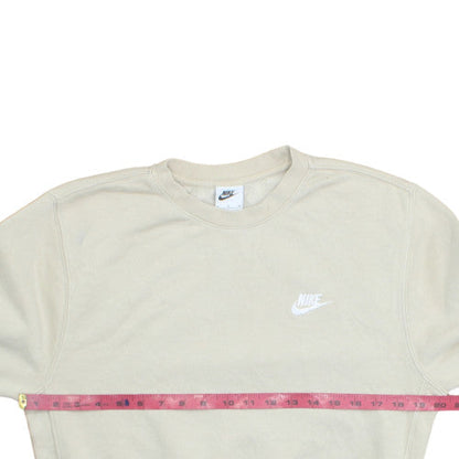 Nike Men's Beige Small Pullover Crew Neck Fleece Sweatshirt