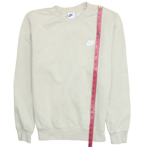 Nike Men's Beige Small Pullover Crew Neck Fleece Sweatshirt