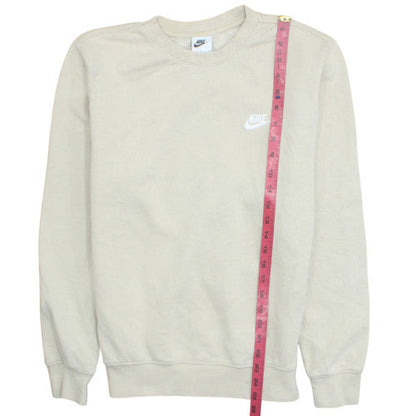 Nike Men's Beige Small Pullover Crew Neck Fleece Sweatshirt