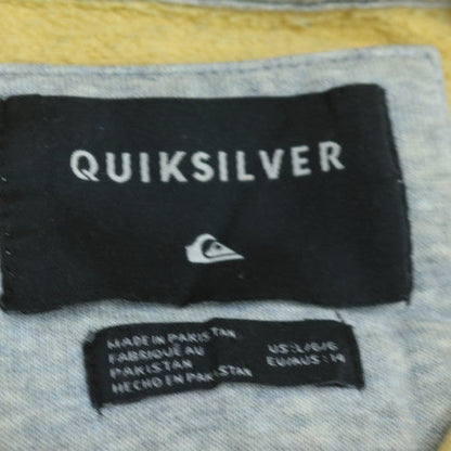 Quiksilver Boys Yellow Pullover Hoodie Size 14 Cotton Blend Surf Logo