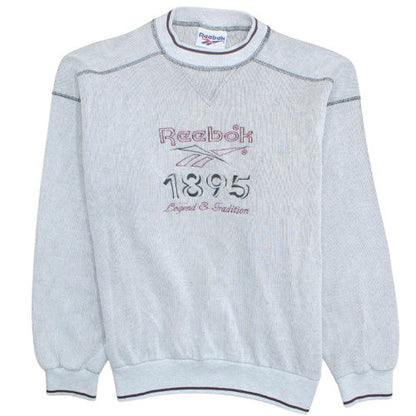 Reebok Women Grey Cotton Blend Pullover Sweatshirt Size L