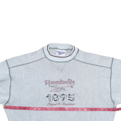 Reebok Women Grey Cotton Blend Pullover Sweatshirt Size L