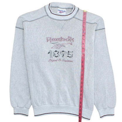Reebok Women Grey Cotton Blend Pullover Sweatshirt Size L