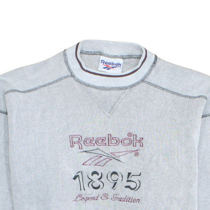 Reebok Women Grey Cotton Blend Pullover Sweatshirt Size L