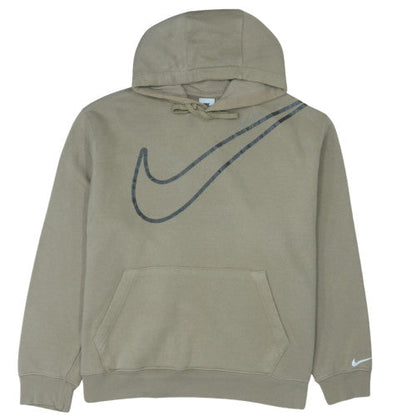 Nike Womens Beige XL Pullover Hoodie with Logo Print