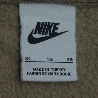 Nike Womens Beige XL Pullover Hoodie with Logo Print