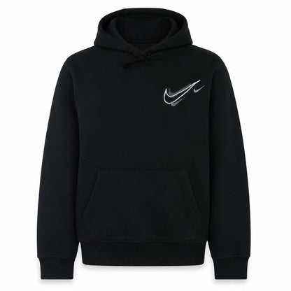 Nike Women's Black Small Pullover Hoodie with Logo Print