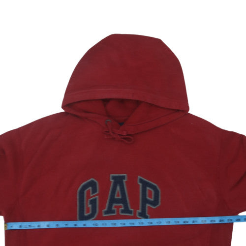 GAP Men's Red Pullover Hoodie Large Fleece Logo Sweatshirt