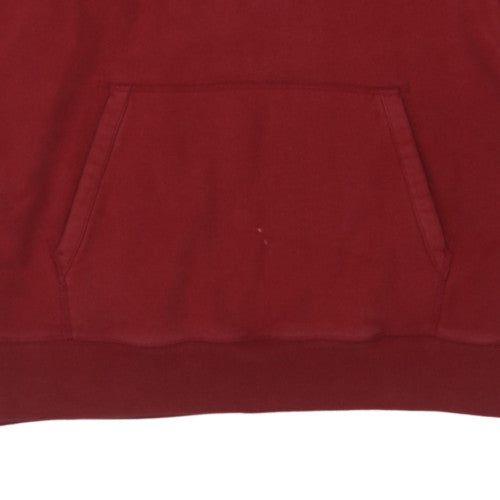 GAP Men's Red Pullover Hoodie Large Fleece Logo Sweatshirt