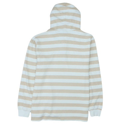 Adidas Men's Beige Striped Henley Hoodie 4XL Cotton Casual