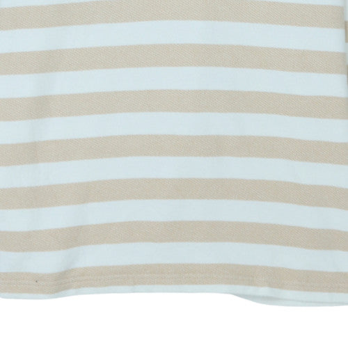 Adidas Men's Beige Striped Henley Hoodie 4XL Cotton Casual