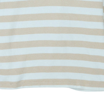 Adidas Men's Beige Striped Henley Hoodie 4XL Cotton Casual
