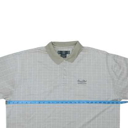 Nike Golf Men's Beige Check 2XL Polo Shirt Ocean Club Embroidered