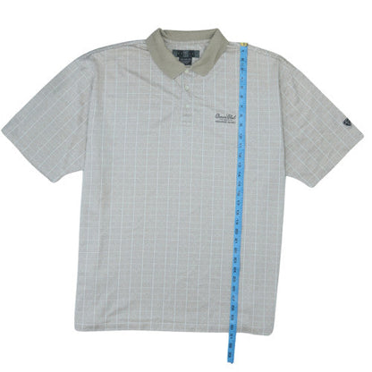 Nike Golf Men's Beige Check 2XL Polo Shirt Ocean Club Embroidered